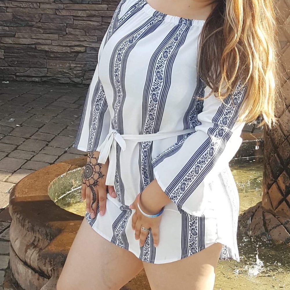 Over the shoulder dress.